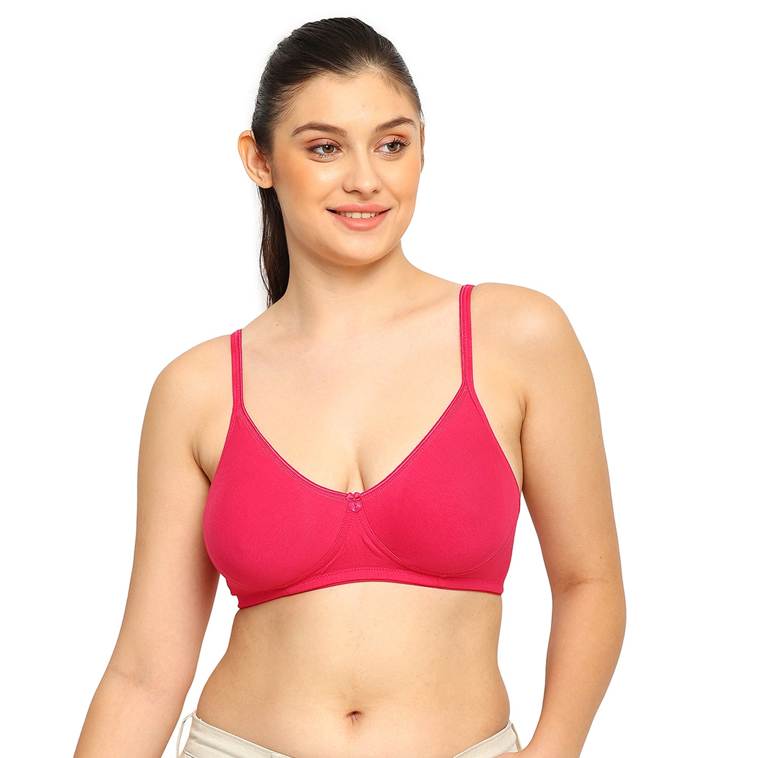 Crystal T-shirt Bra | Double Layered | Non -Padded | Extra Side Support for Bulge Control
