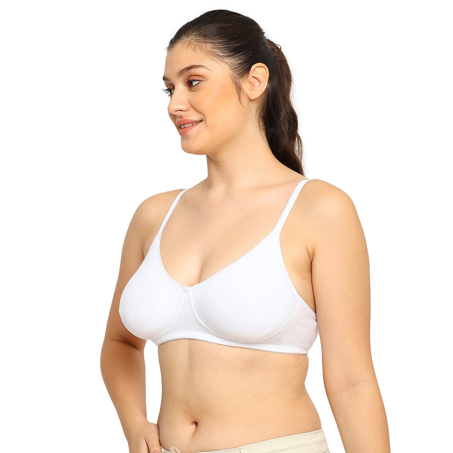 Crystal T-shirt Bra | Double Layered | Non -Padded | Extra Side Support for Bulge Control