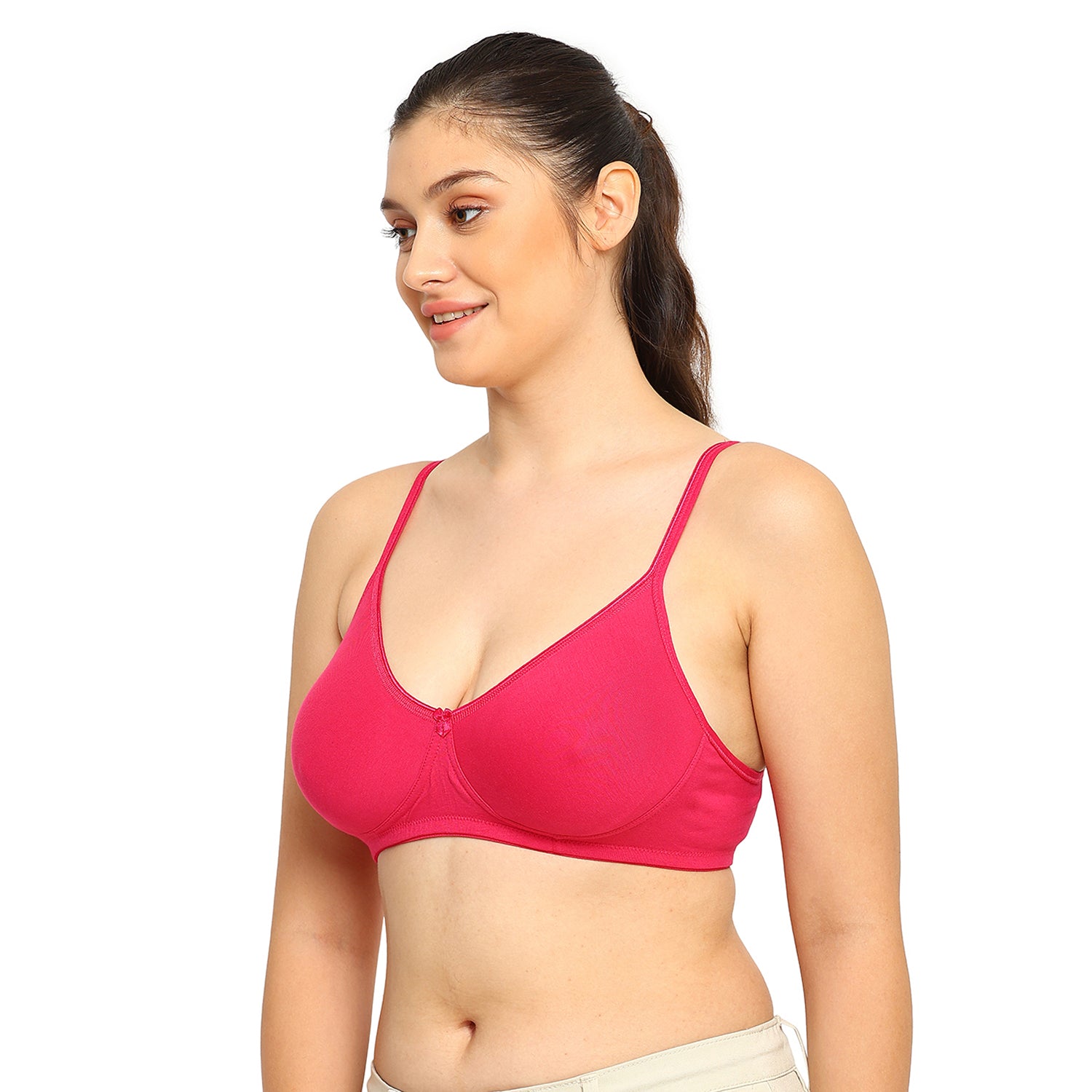 Crystal T-shirt Bra | Double Layered | Non -Padded | Extra Side Support for Bulge Control