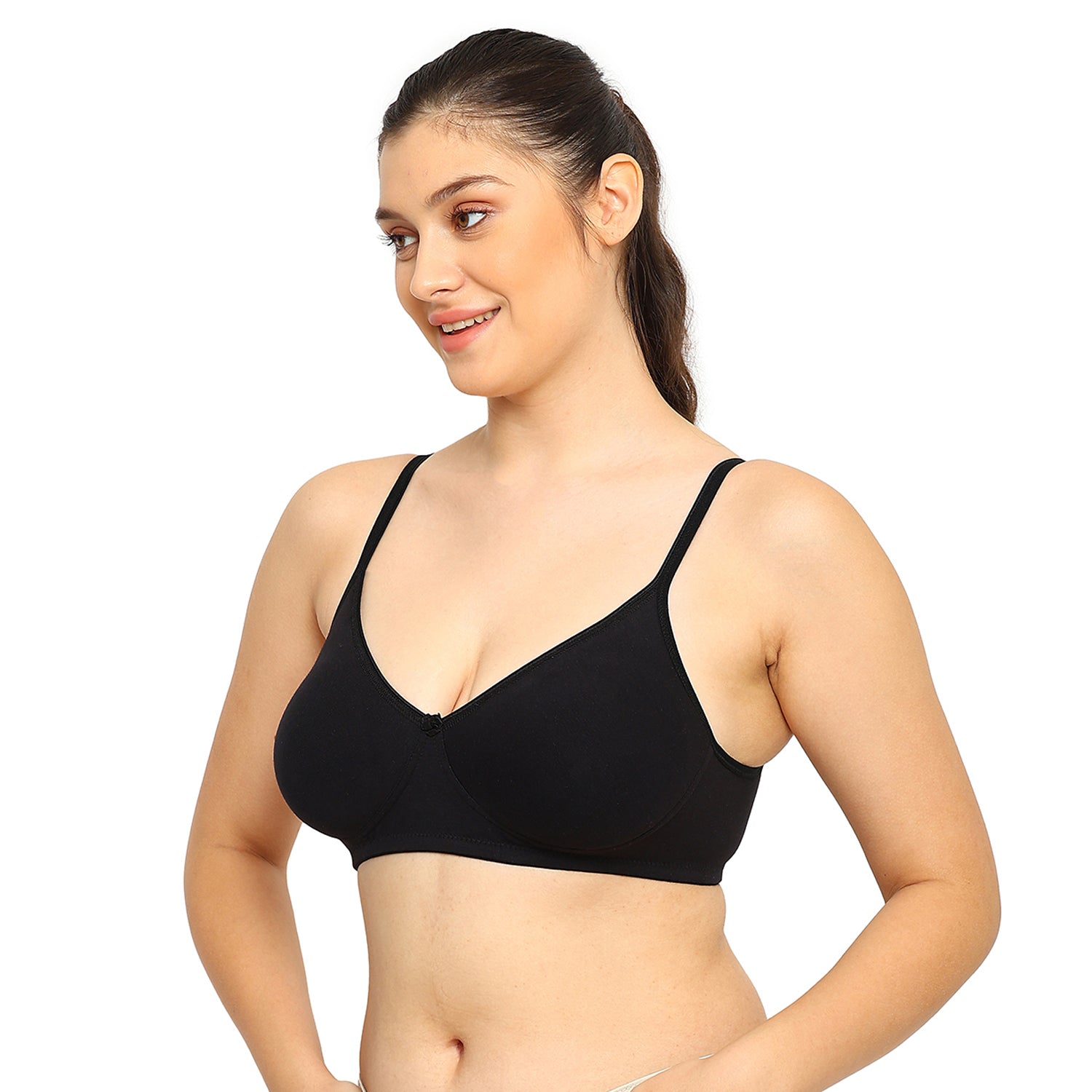 Crystal T-shirt Bra | Double Layered | Non -Padded | Extra Side Support for Bulge Control