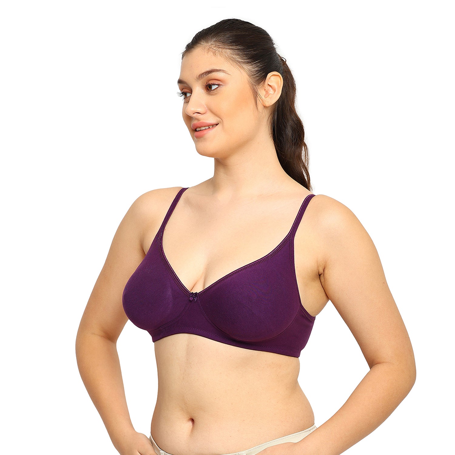 Crystal T-shirt Bra | Double Layered | Non -Padded | Extra Side Support for Bulge Control