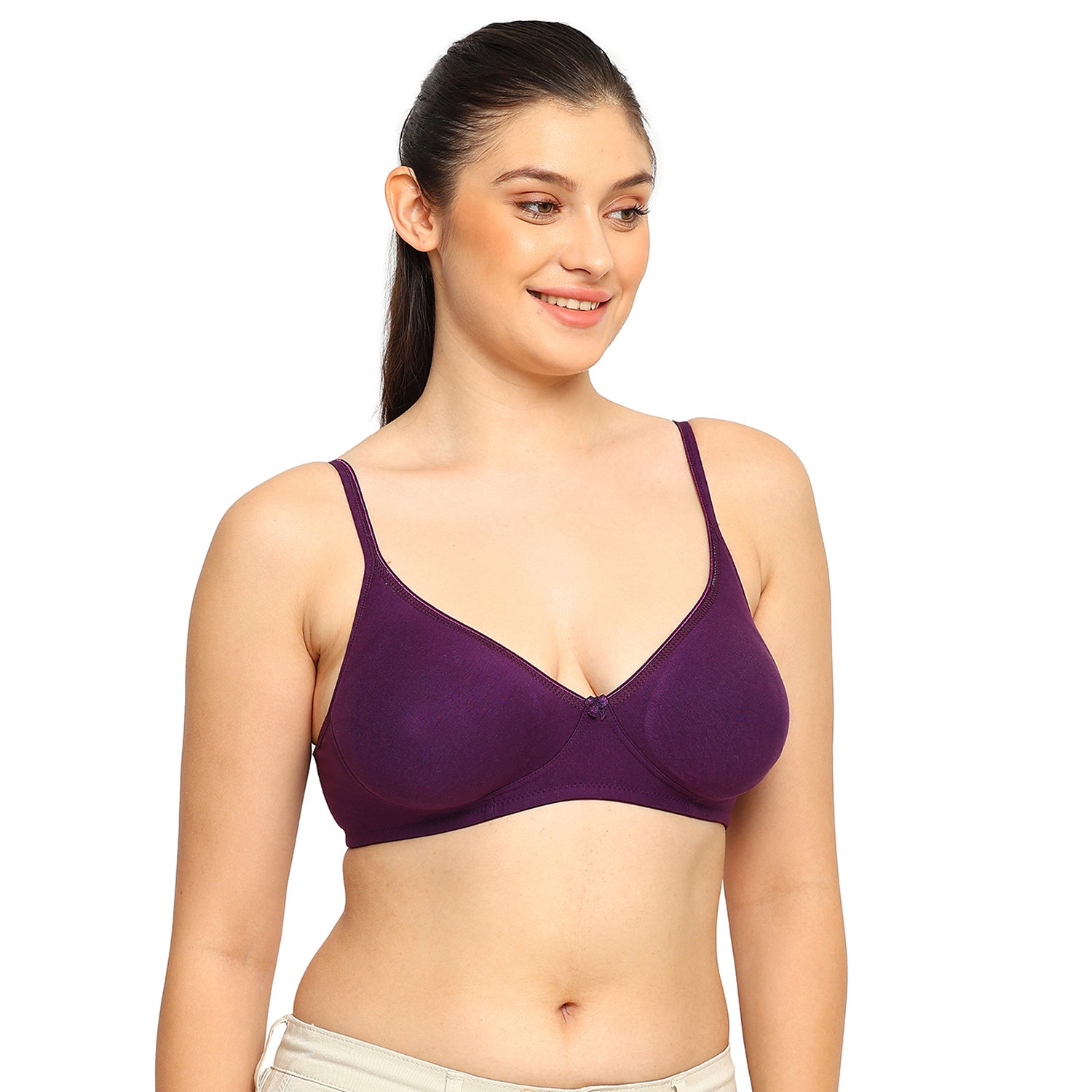 Crystal T-shirt Bra | Double Layered | Non -Padded | Extra Side Support for Bulge Control