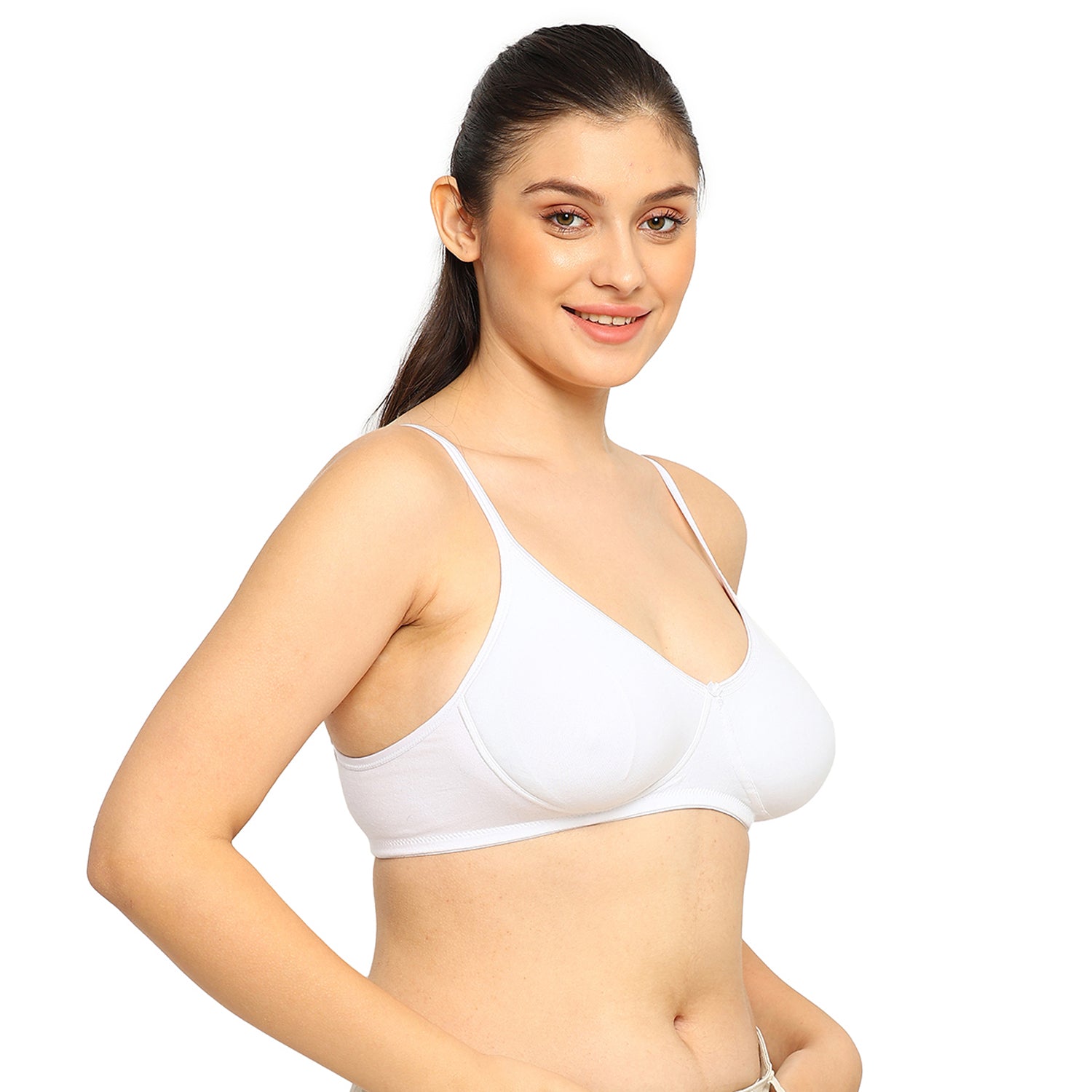 Crystal T-shirt Bra | Double Layered | Non -Padded | Extra Side Support for Bulge Control