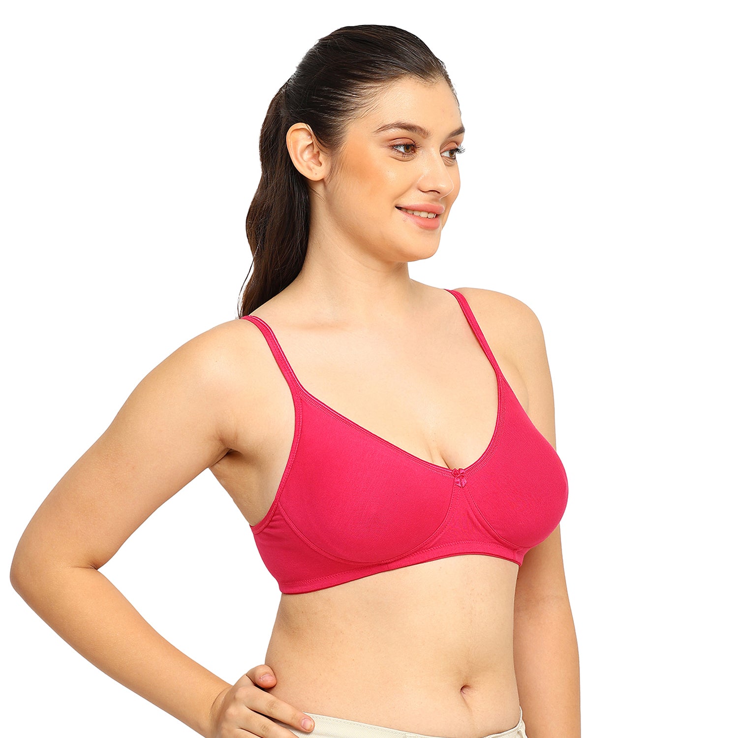 Crystal T-shirt Bra | Double Layered | Non -Padded | Extra Side Support for Bulge Control