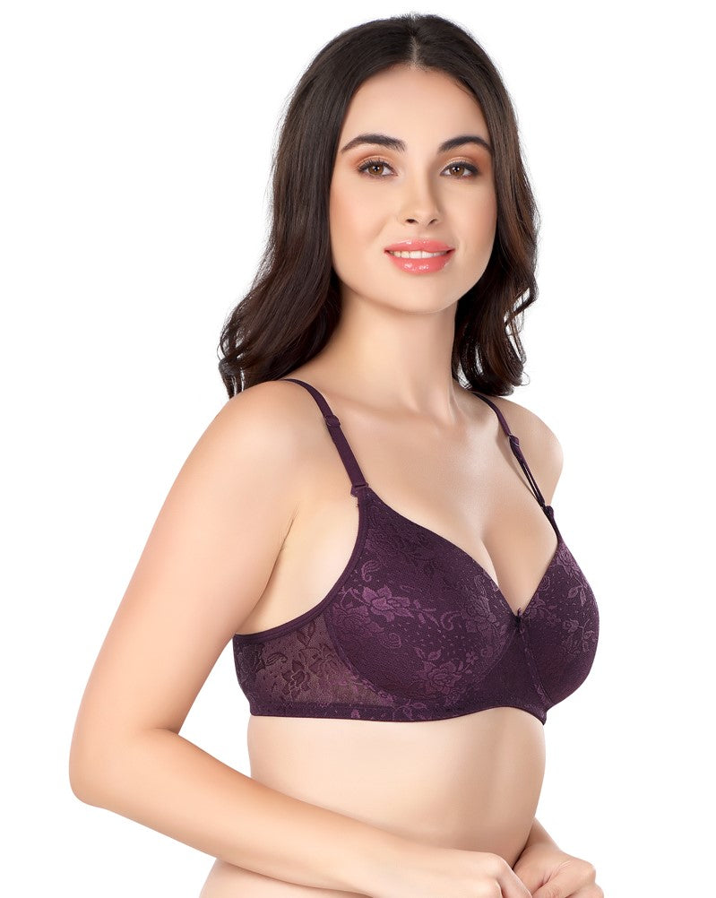 Luxurious Lace Bra | Lightly Padded | Non-Wired | #ED-2028