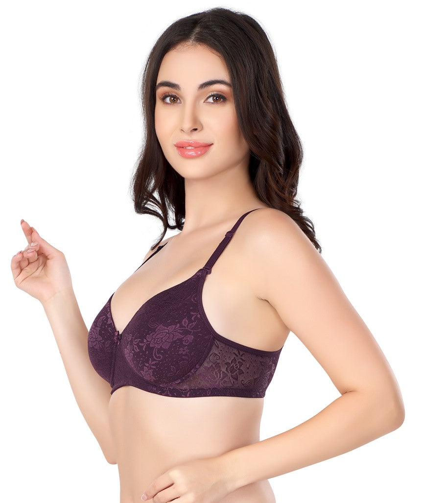 Luxurious Lace Bra | Lightly Padded | Non-Wired | #ED-2028