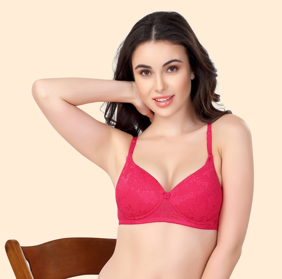 Luxurious Lace Bra | Lightly Padded | Non-Wired | #ED-2028