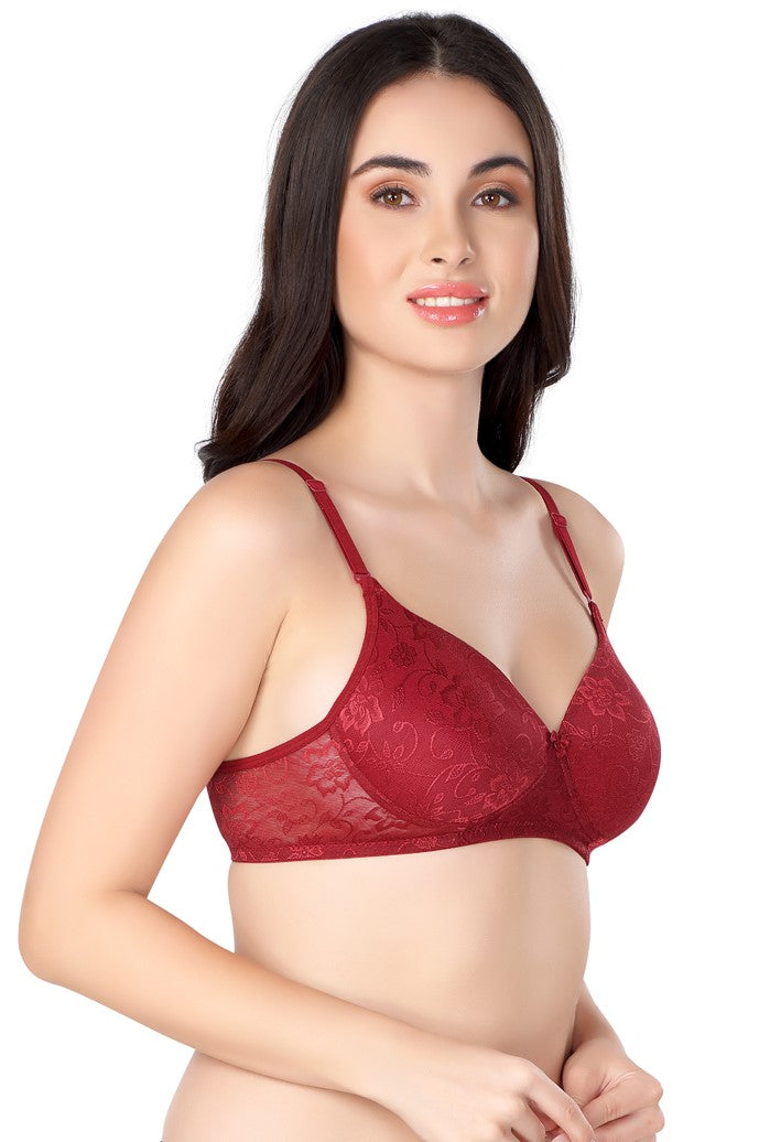Luxurious Lace Bra | Lightly Padded | Non-Wired | #ED-2028
