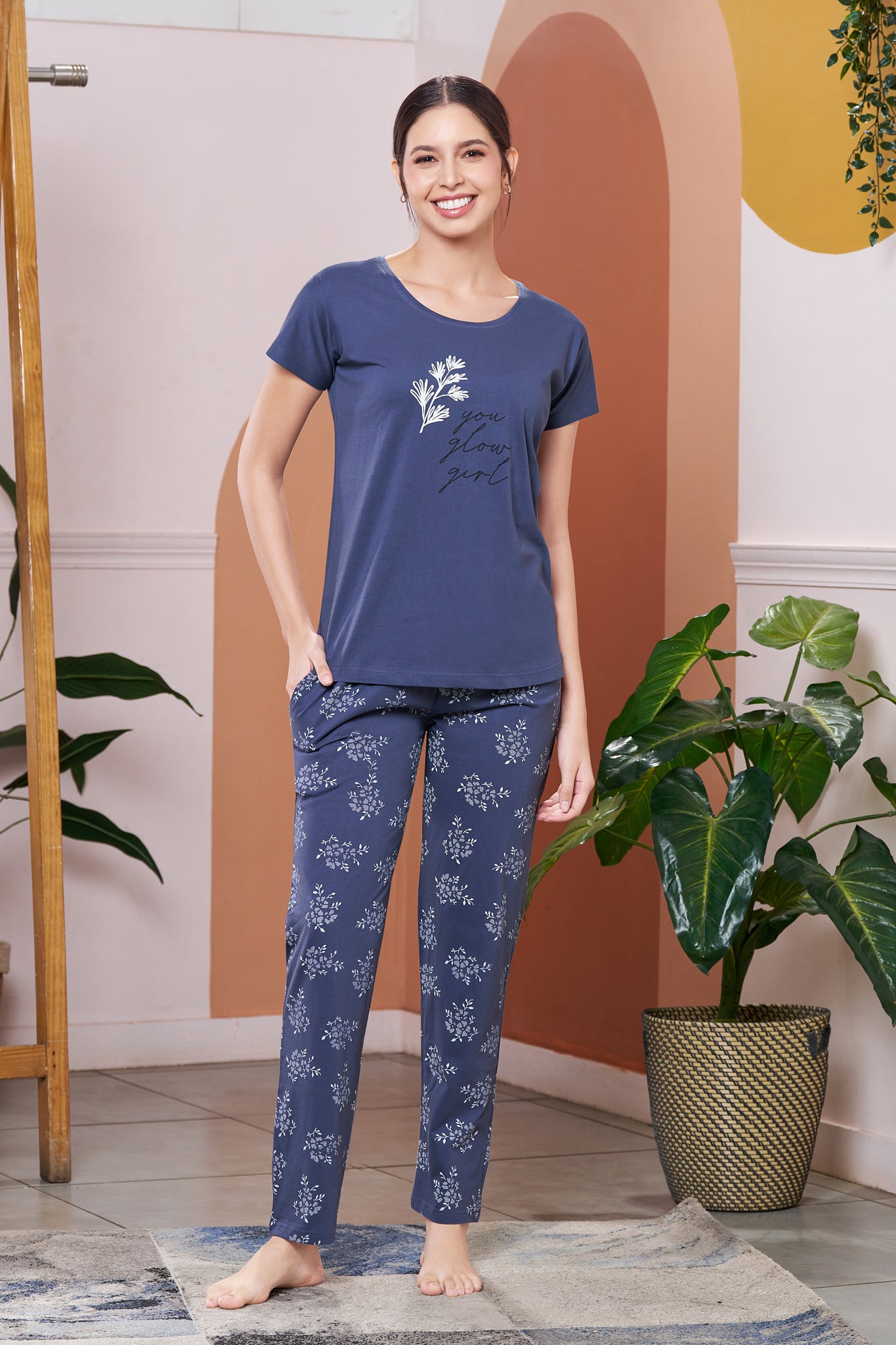 Everyday Night Suits | Super Comfy & Stylish | Lounge Wear | Round Neck - Style No.2008