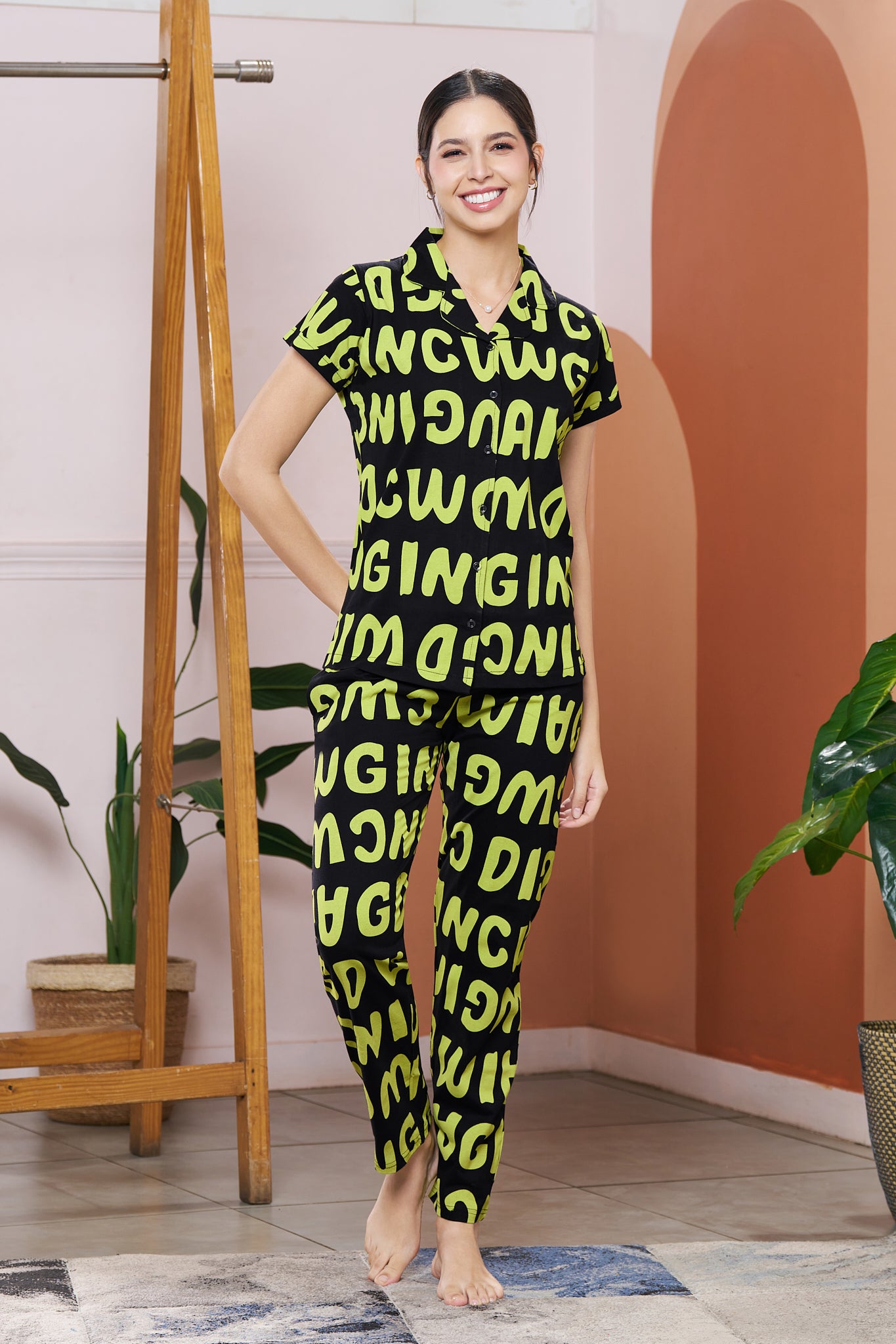 Everyday Night Suits | Super Comfy & Stylish | Lounge Wear | Collar Neck - Style No.3008