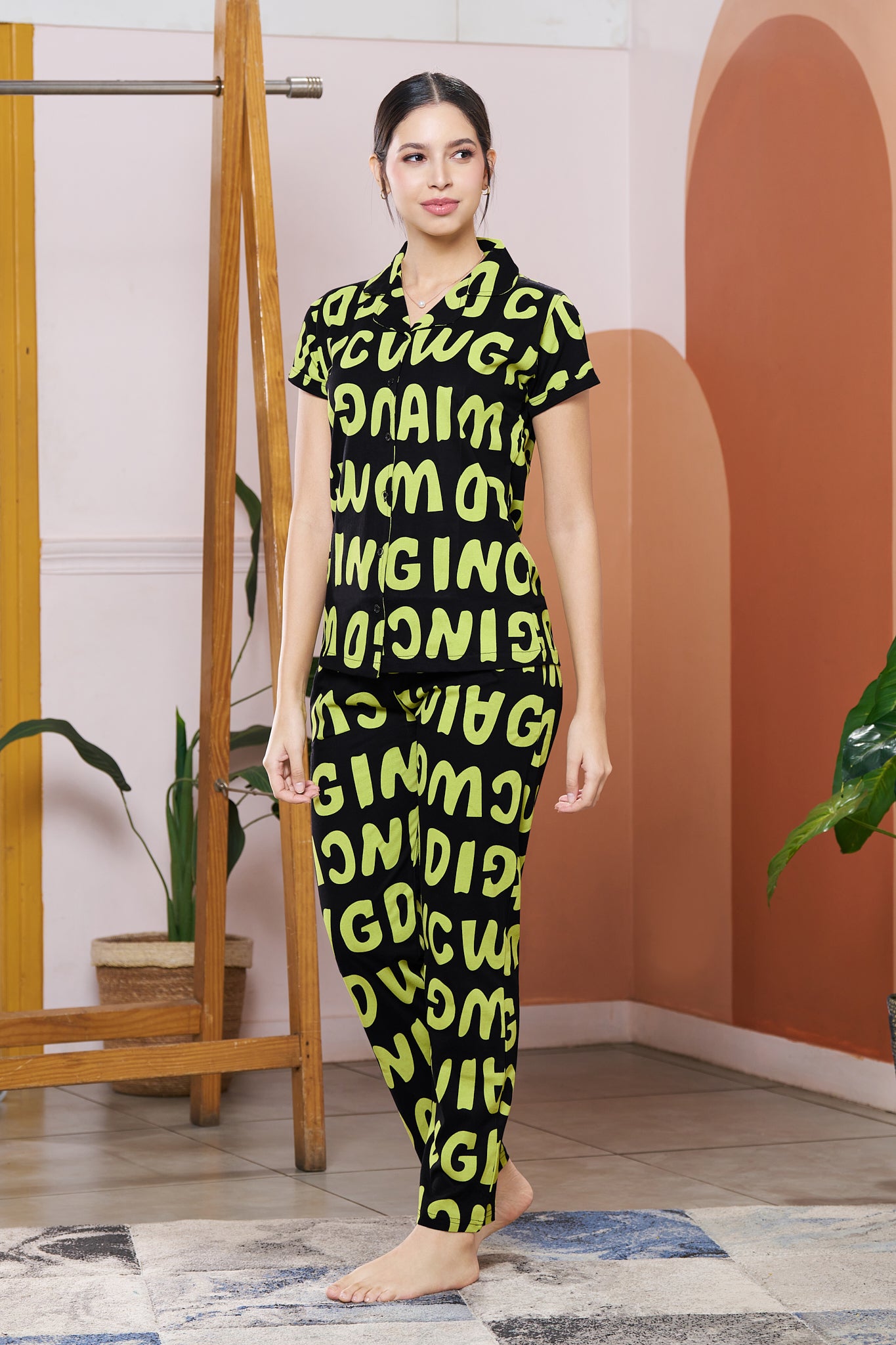 Everyday Night Suits | Super Comfy & Stylish | Lounge Wear | Collar Neck - Style No.3008