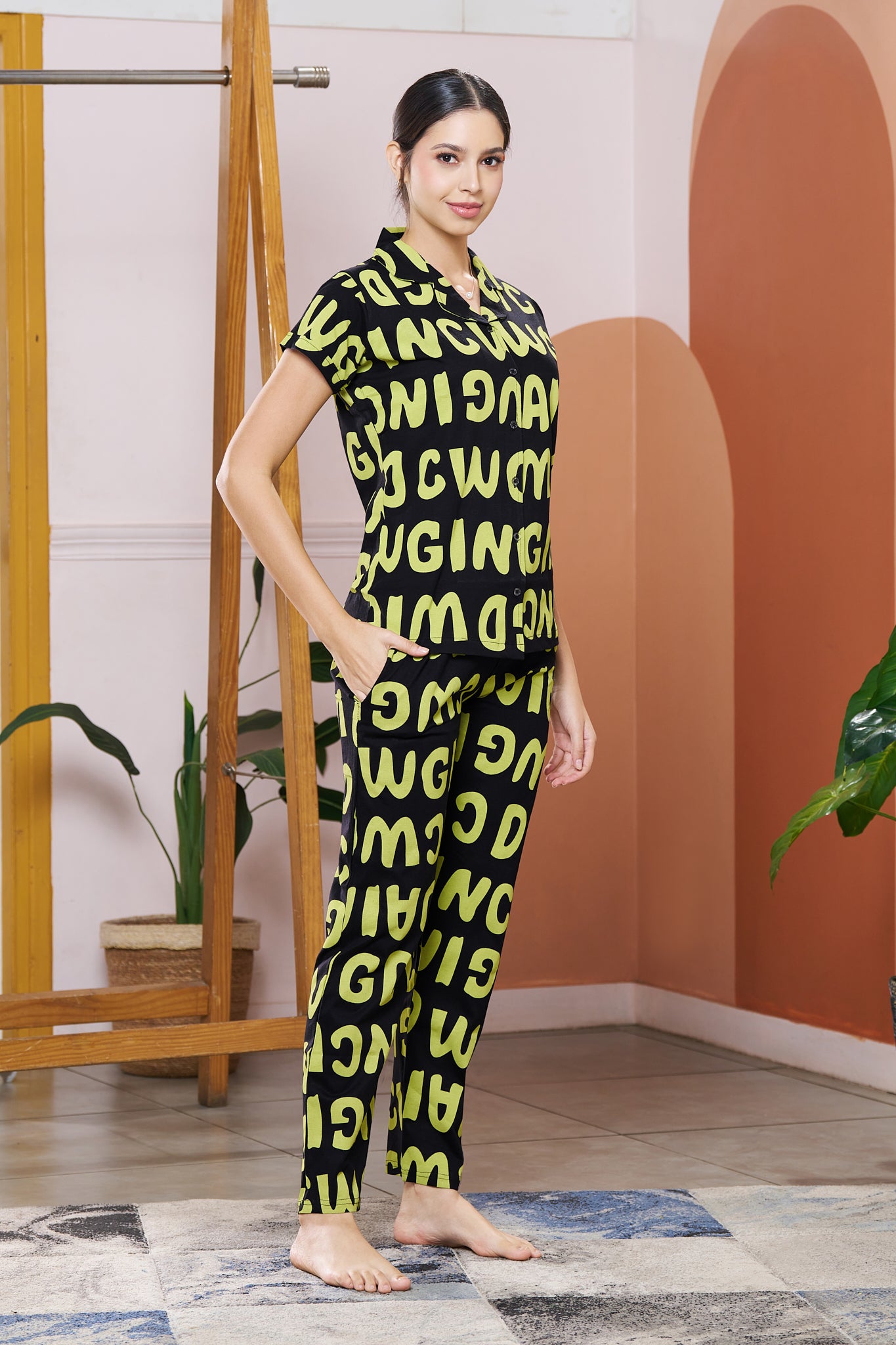 Everyday Night Suits | Super Comfy & Stylish | Lounge Wear | Collar Neck - Style No.3008