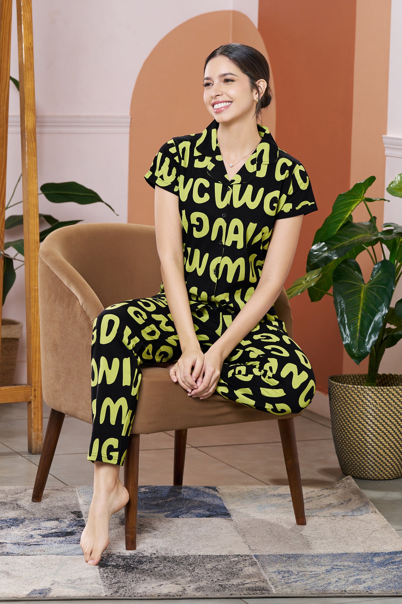 Everyday Night Suits | Super Comfy & Stylish | Lounge Wear | Collar Neck - Style No.3008