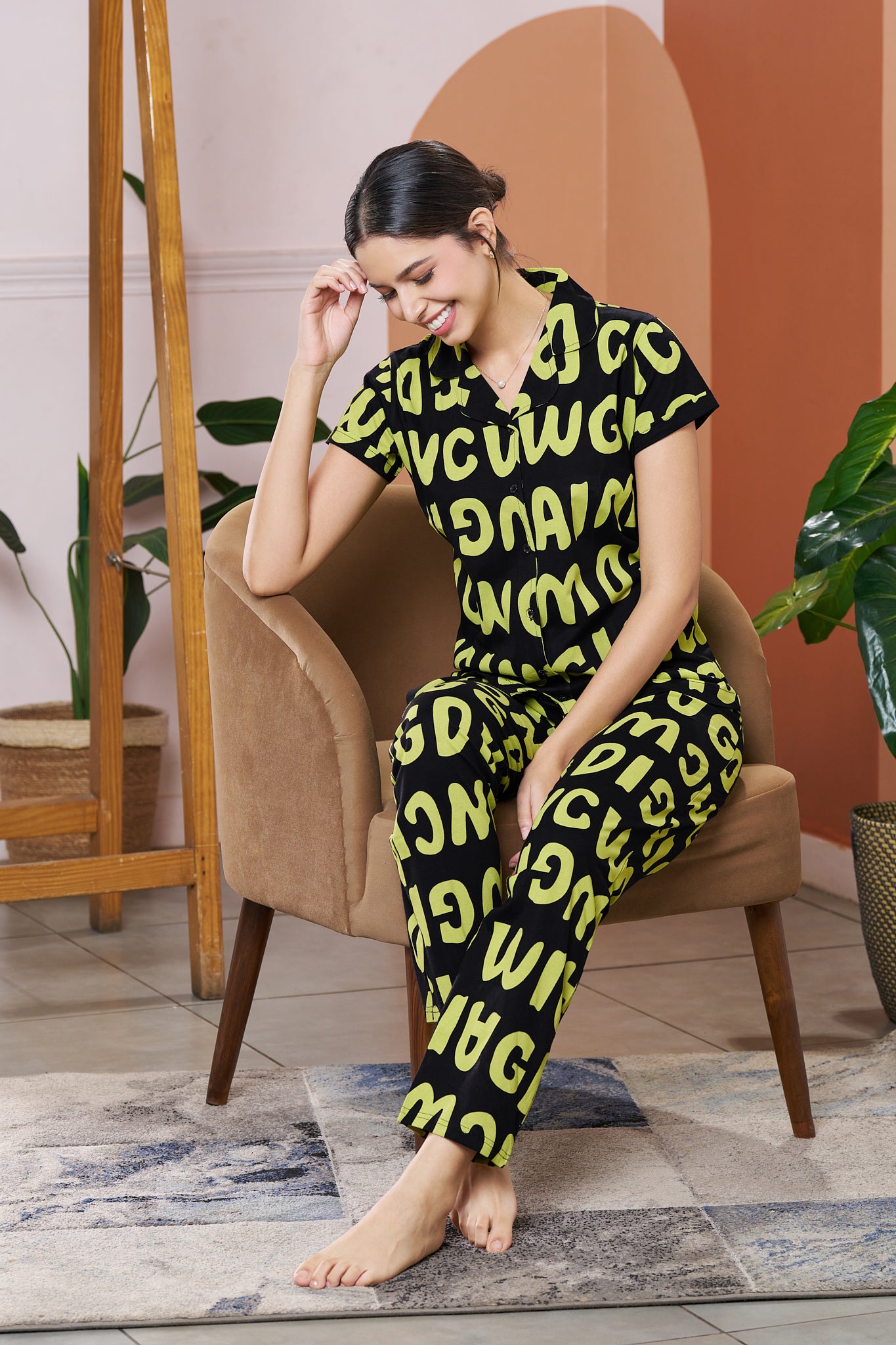 Everyday Night Suits | Super Comfy & Stylish | Lounge Wear | Collar Neck - Style No.3008