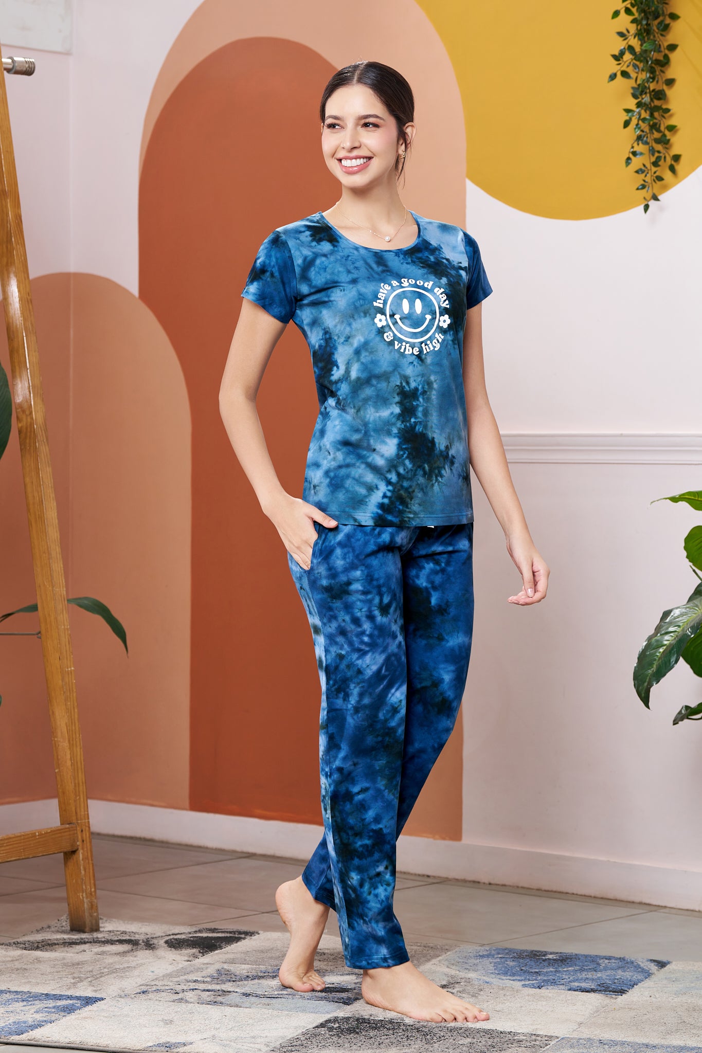 Everyday Lounge Wear | Super Comfy & Stylish | Night Wear | Tie Die Co-ords - Style No.5004