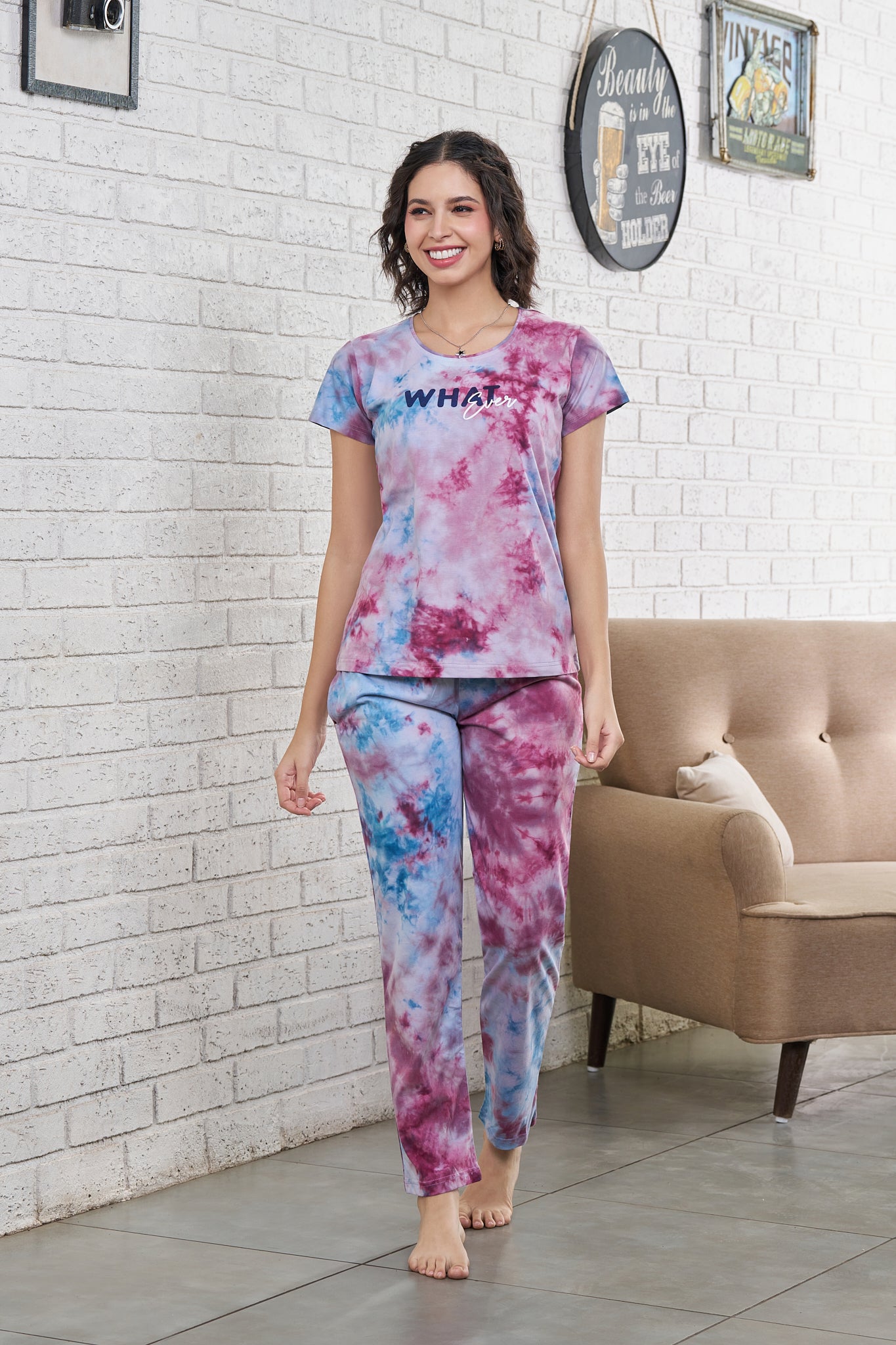 Everyday Lounge Wear | Super Comfy & Stylish | Night Wear | Tie Die Co-ords - Style No.5003