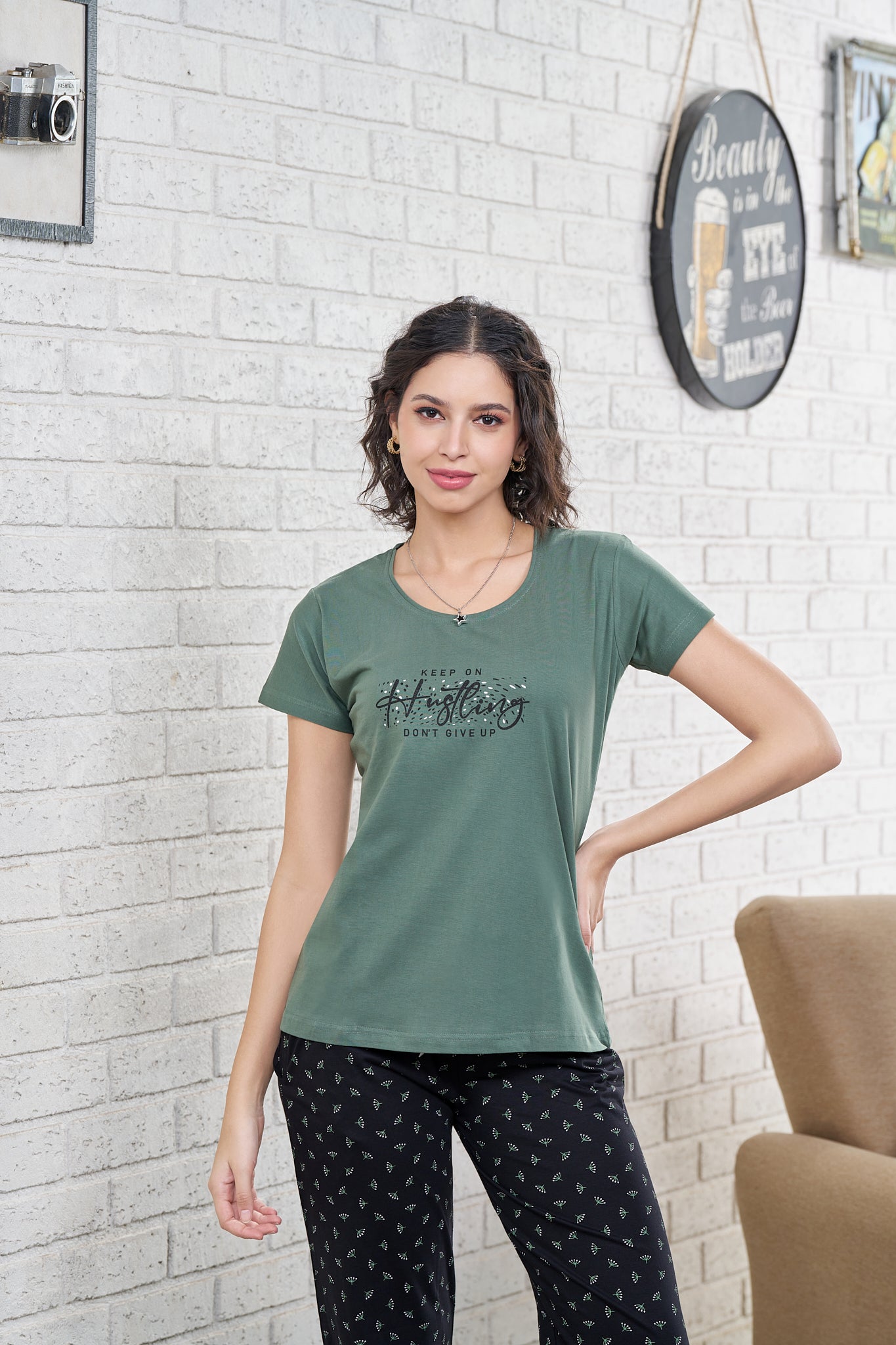 Everyday Night Suits | Super Comfy & Stylish | Lounge Wear | Round Neck - Style No.2007