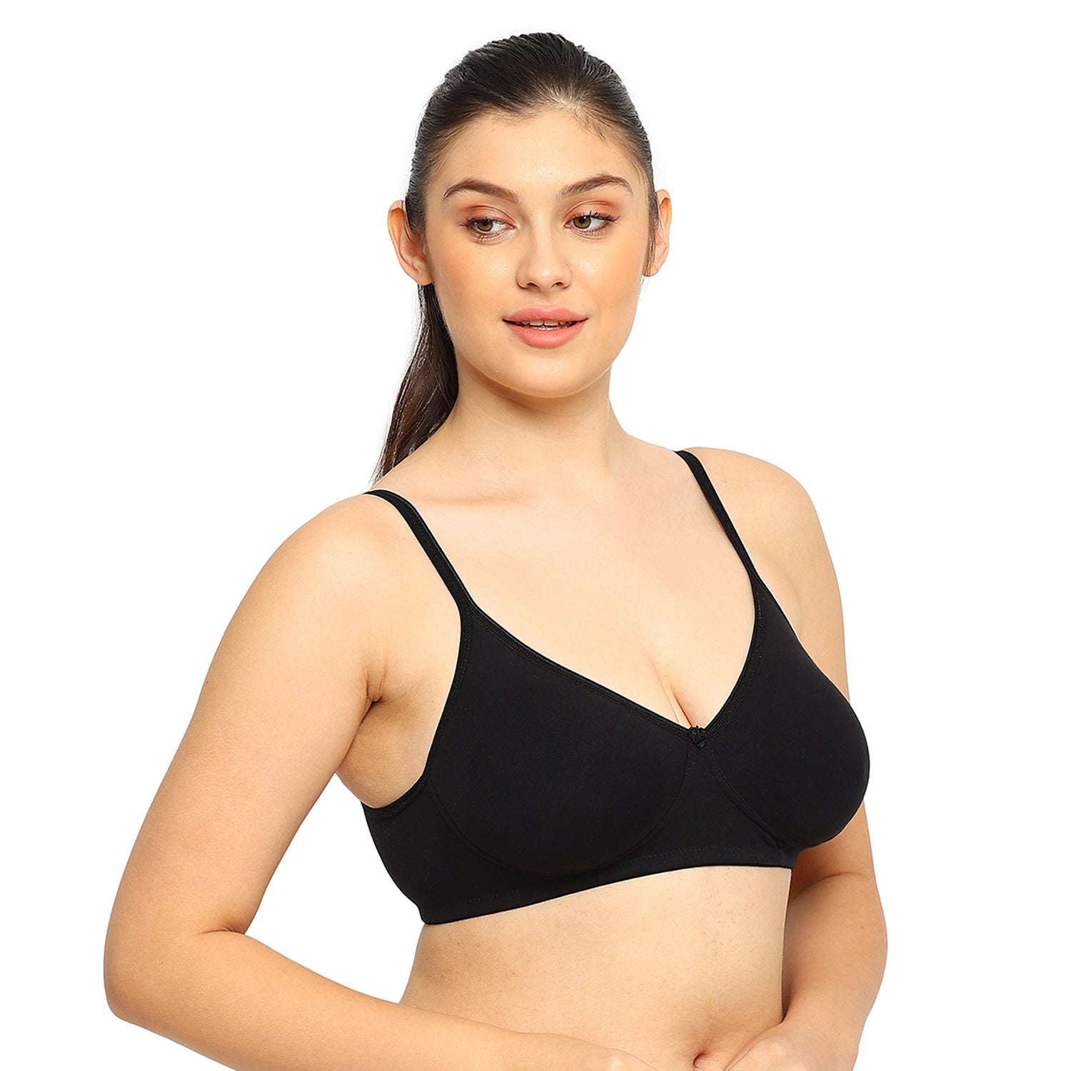 Crystal T-shirt Bra | Double Layered | Non -Padded | Extra Side Support for Bulge Control