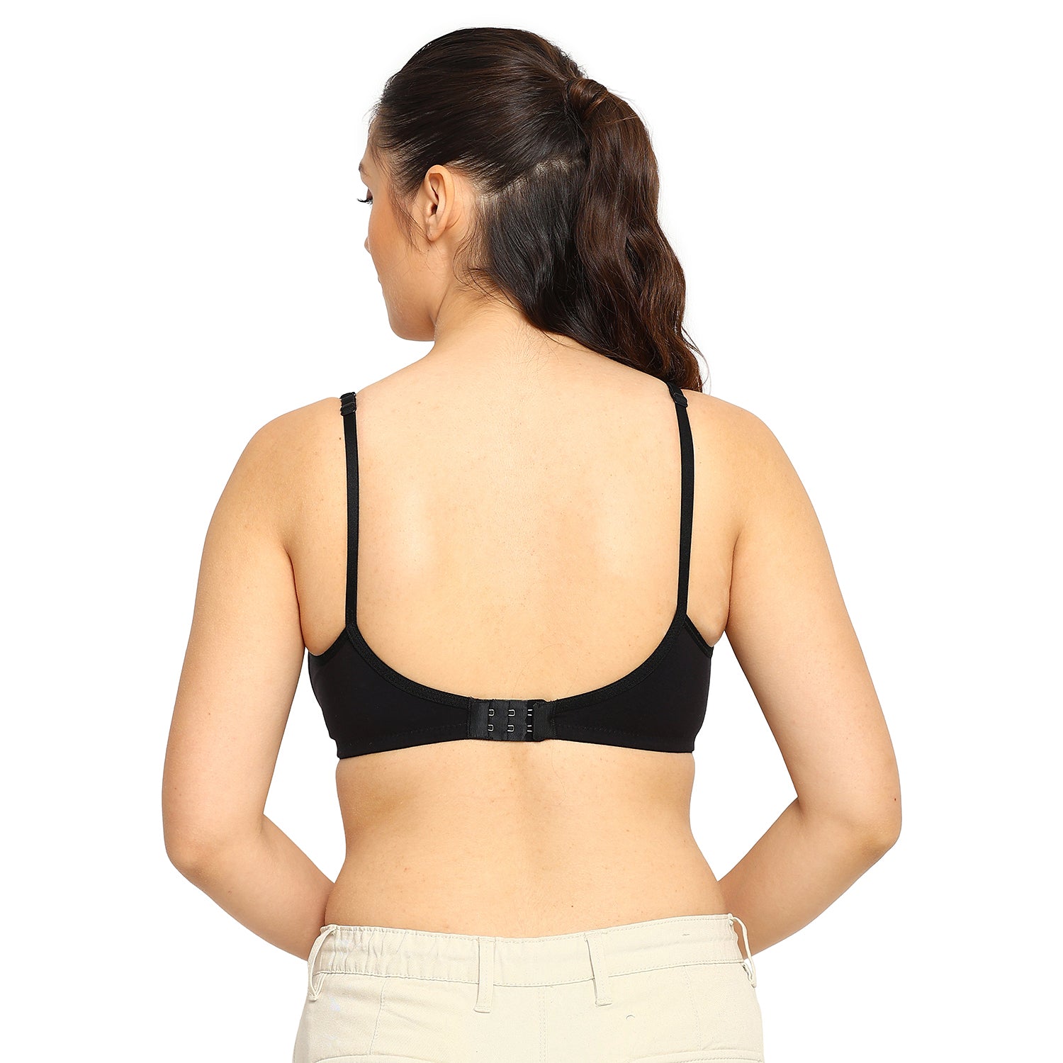 Crystal T-shirt Bra | Double Layered | Non -Padded | Extra Side Support for Bulge Control | B Cup