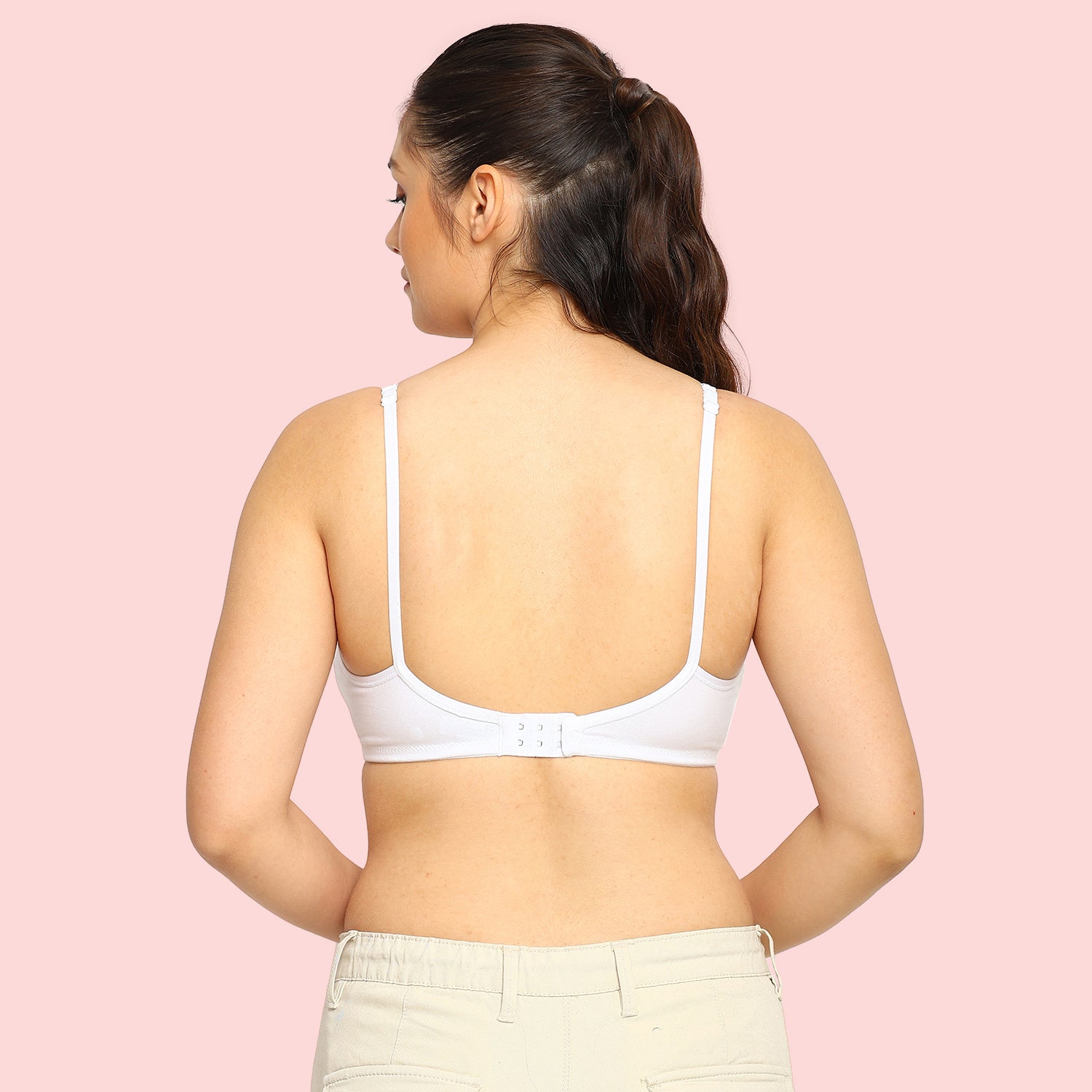 Crystal T-shirt Bra | Double Layered | Non -Padded | Extra Side Support for Bulge Control | B Cup