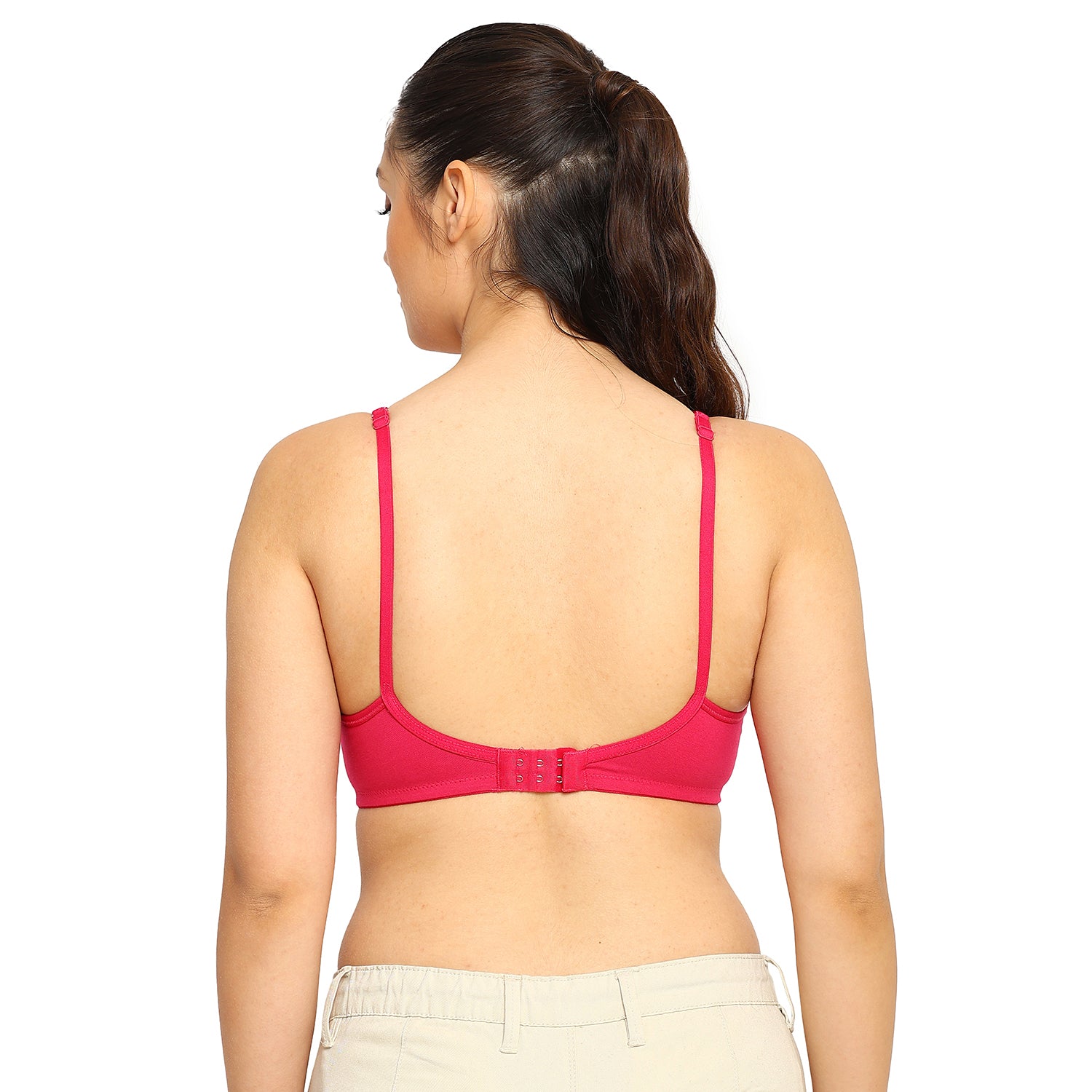 Crystal T-shirt Bra | Double Layered | Non -Padded | Extra Side Support for Bulge Control | B Cup