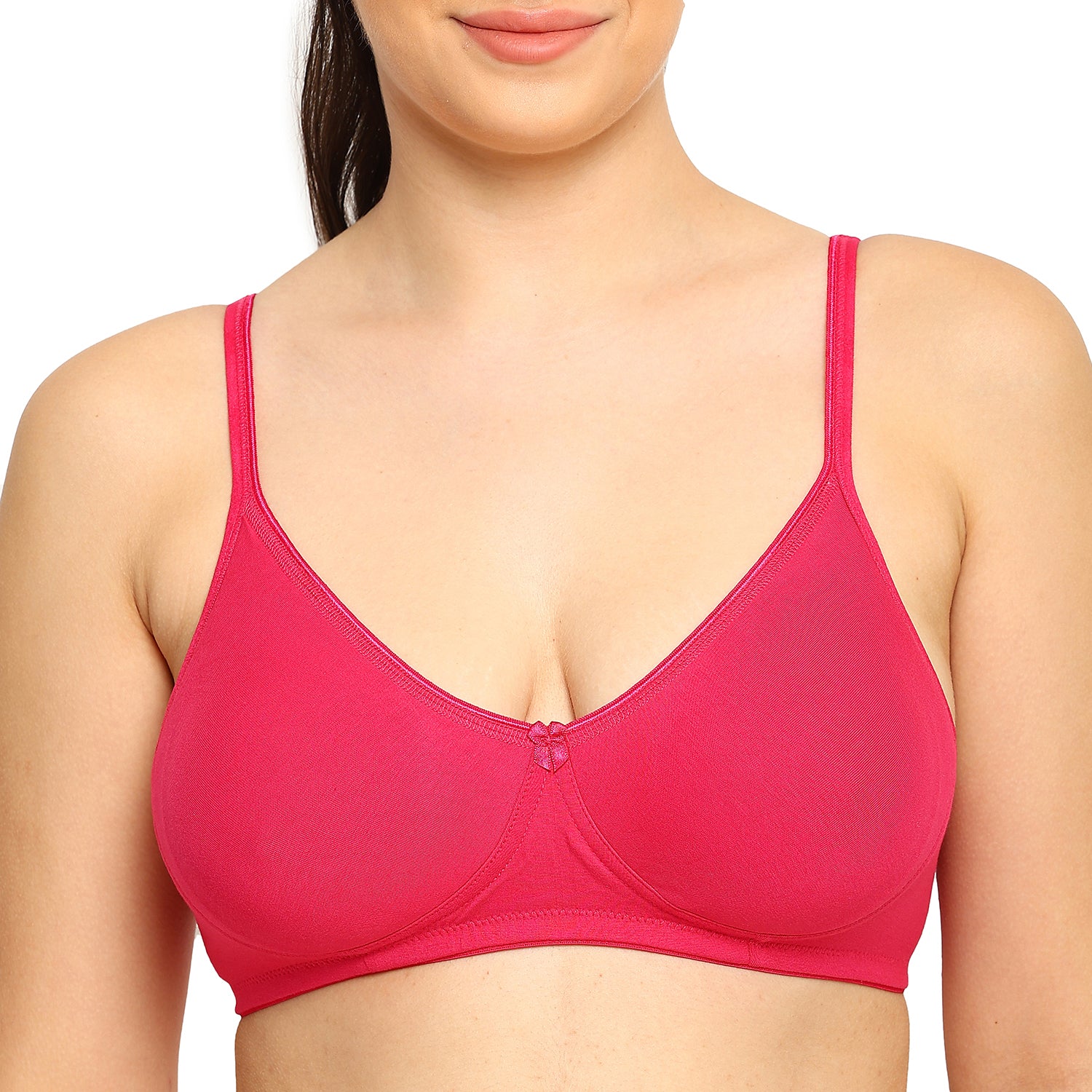 Crystal T-shirt Bra | Double Layered | Non -Padded | Extra Side Support for Bulge Control | B Cup