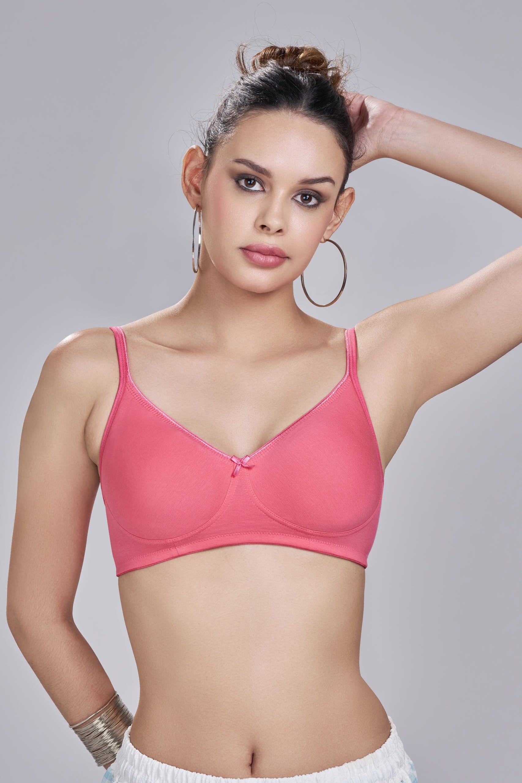 Crystal T-shirt Bra | Double Layered | Non -Padded | Extra Side Support for Bulge Control