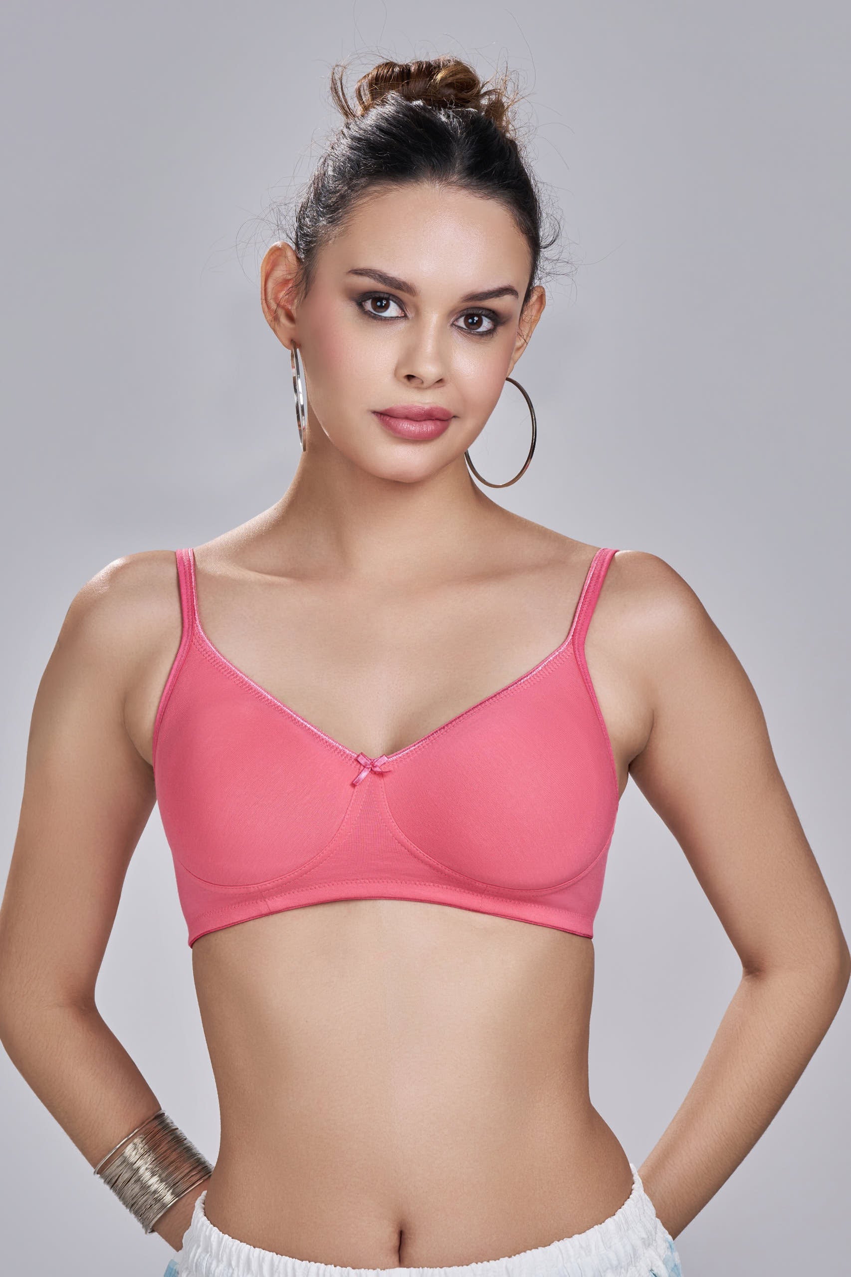 Crystal T-shirt Bra | Double Layered | Non -Padded | Extra Side Support for Bulge Control