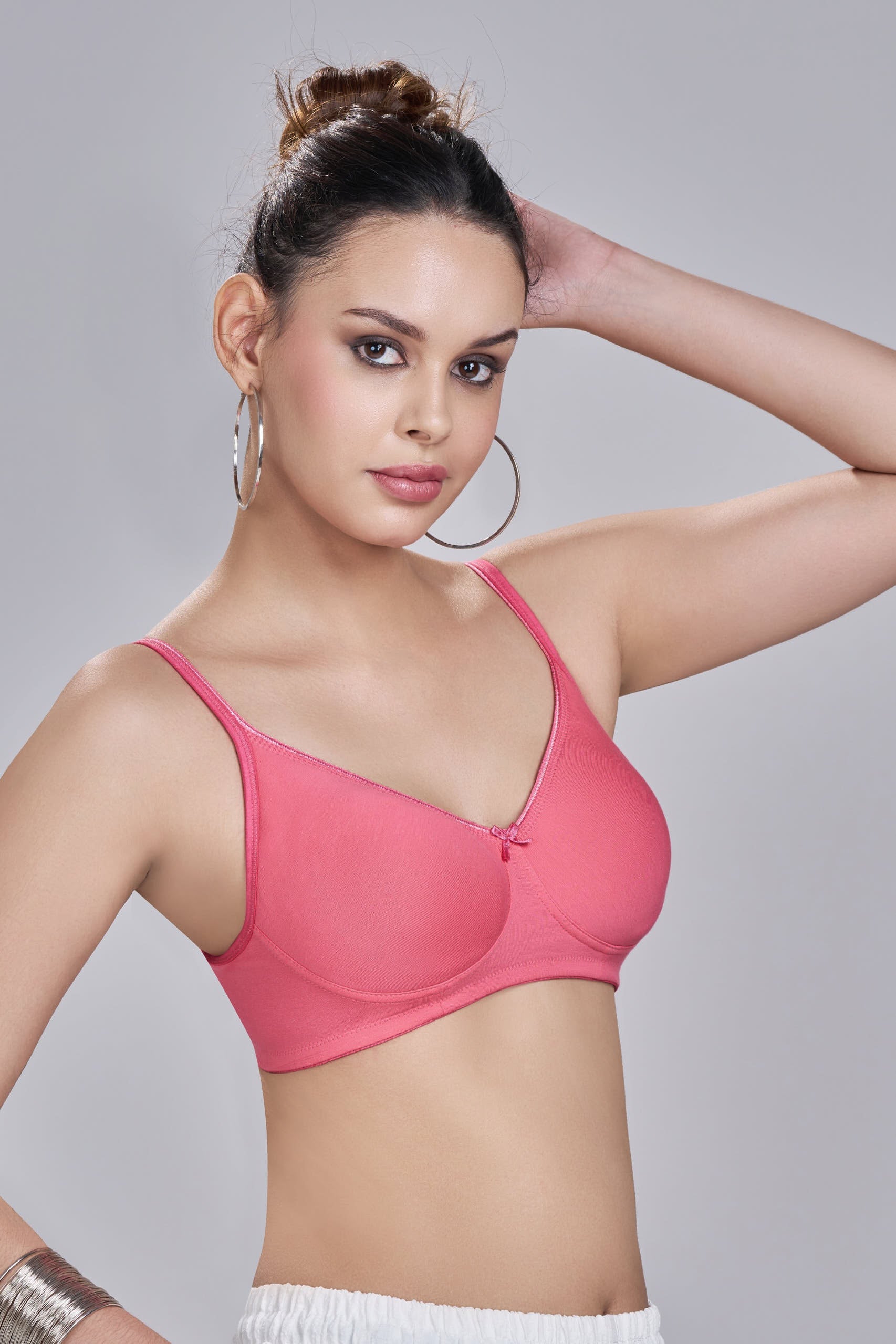 Crystal T-shirt Bra | Double Layered | Non -Padded | Extra Side Support for Bulge Control
