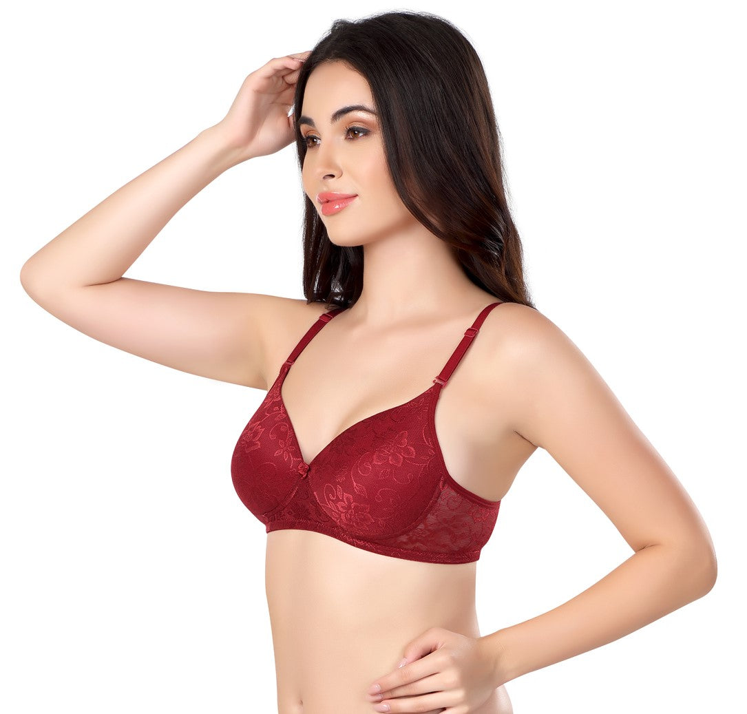 Luxurious Lace Bra | Lightly Padded | Non-Wired | #ED-2028