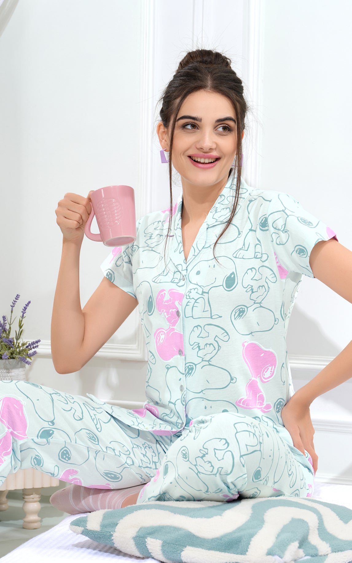 Everyday Night Suits | Super Comfy & Stylish | Lounge Wear | Collar Neck - Style No.3013